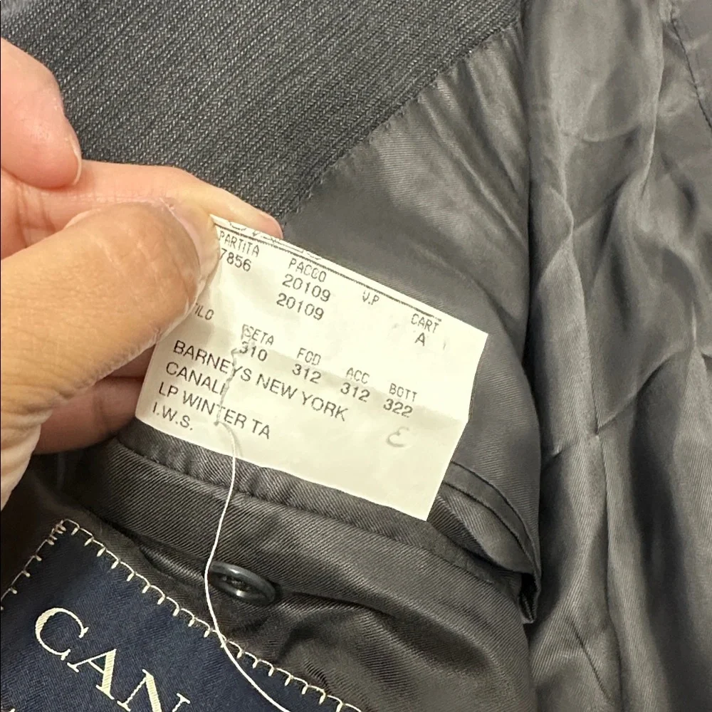 Canali Pure Wool Gray Suit Blazer Jacket Mens Size 56R US 46R‎ Work Business
